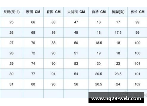 NBA球衣尺码对照表：选择最合适的篮球服尺寸